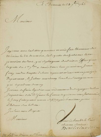 AUVERGNE. 1765. BALLAINVILLIERS (Simon Charles...