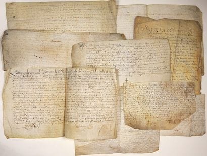 CALVADOS. 1559. 9 parchments concerning the...