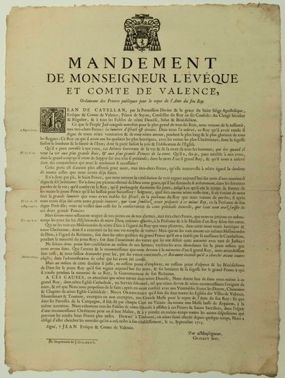DEATH OF LOUIS XIV, Sept 1, 1715. DRÔME :...