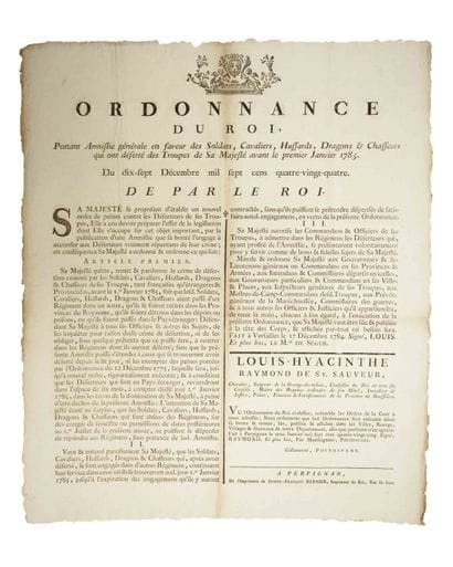 ROUSSILLON 1785. ARMY OF LOUIS XVI 
