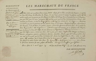 ILLE-ET-VILAINE. 1773. Gaspard, Duke of CLERMONT-TONNERRE,...