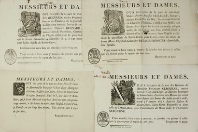 ORLÉANS (45). MÉMORAS : 4 Mortuary Posters...
