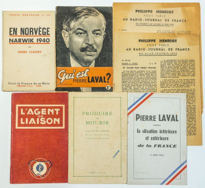 WW2. FRENCH STATE. Set of 7 printed propaganda...