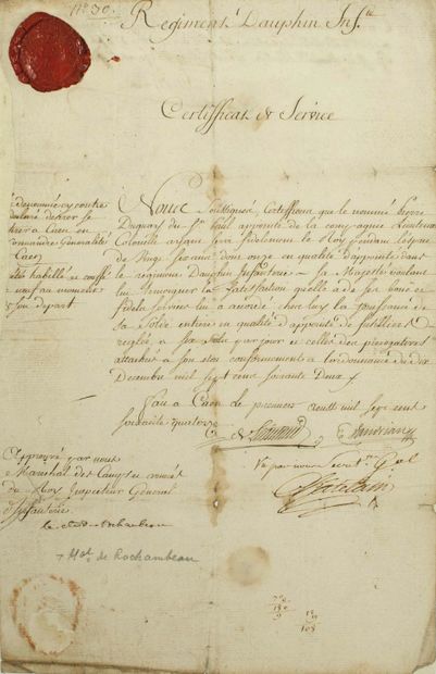 MARECHAL COMTE DE ROCHAMBEAU (J. B. Donatien...