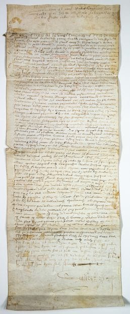 NIÈVRE. Parchment of the XVIth. Feudal recognition...