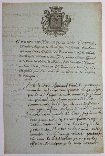 BRITAIN - RENNES (35) January 21, 1789 -...