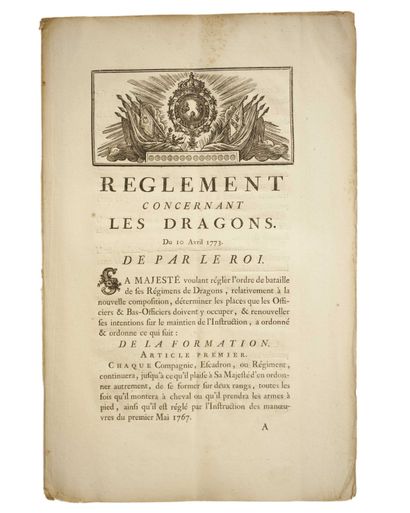 CAVALRY AND DRAGOONS. 2 REGULATIONS printed...