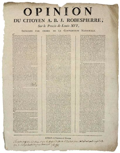 TRIAL OF KING LOUIS XVI. 1793 - ROBESPIERRE...