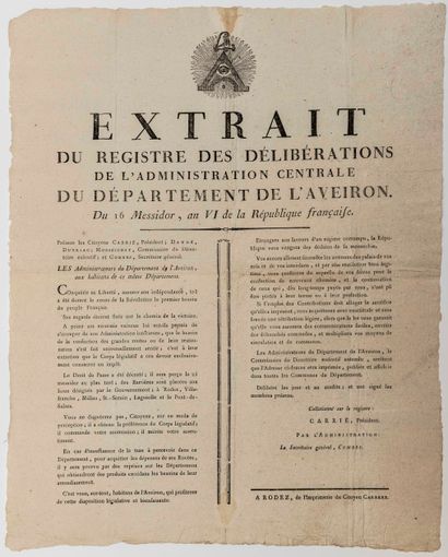 AVEYRON. 1798. RIGHT OF PASS AND BARRIERS....