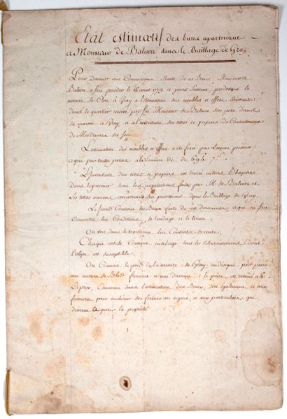 HAUTE-SAÔNE. GRAY. 1779. Louis-Joseph PERRENEY,...