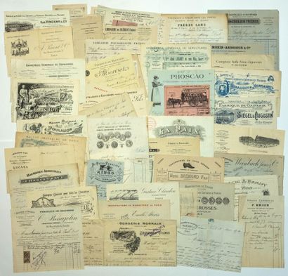INVOICES FROM PARIS. Collection of 53 Invoices...