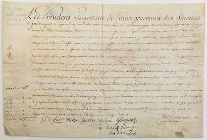 MARNE. 1728. Letter of reception of the Nomination...