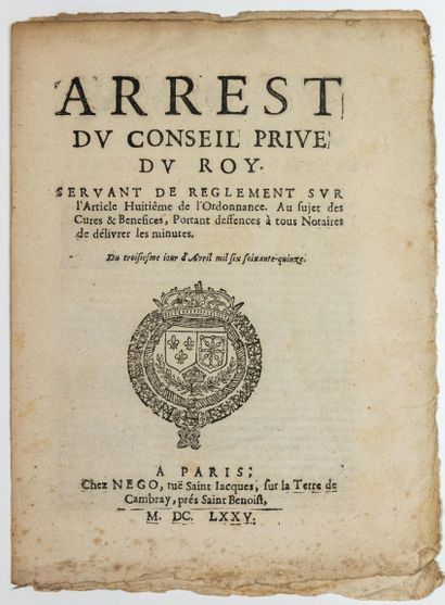 SARTHE. CURE OF BONNÉTABLE. NOTARY 