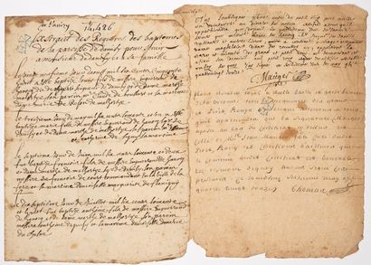 AISNE - DE COUCY FAMILY. Extract of the registers...