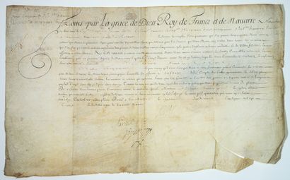 LOUIS XIV. 1713. BREVET DE CAPITAINE d'une...