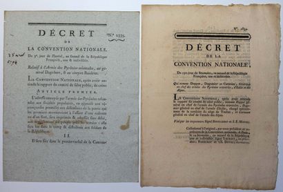 ARMIES OF THE EASTERN PYRÉNÉES. 1793. 2 DECRETS...