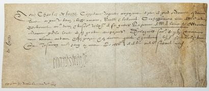 COUNTRY OF BÉARN. 1569. Receipt signed Charles...