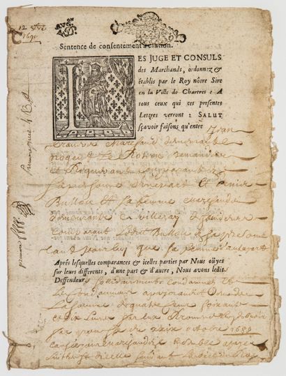 EURE ET LOIR. 1690. CHARTRES. Sentence of...