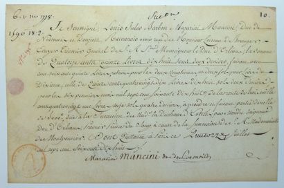 NIÈVRE. 1778. BARDON MAZARINI MANCINI (Louis-Jules)...