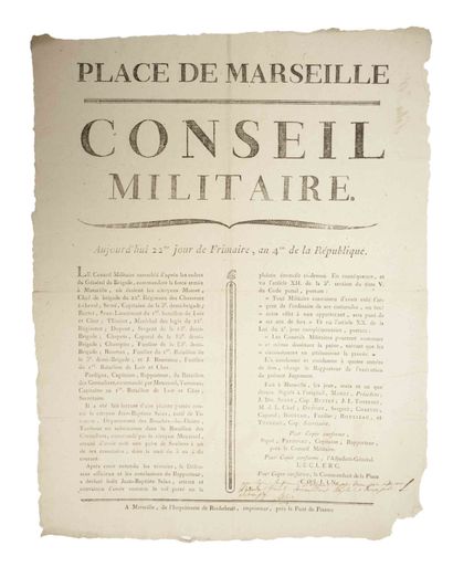 REBELLION of MARSEILLE (13), 1795. General...