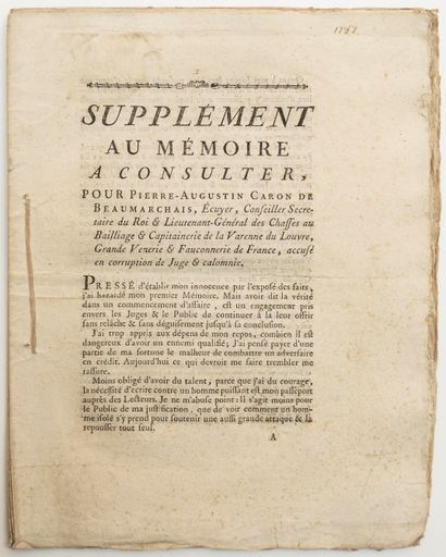 CARON DE BEAUMARCHAIS (Pierre Augustin) Writer....