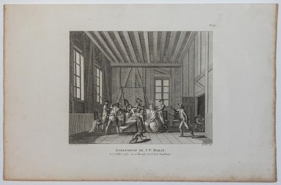 ASSASSINATION OF MARAT. 3 Engravings : 