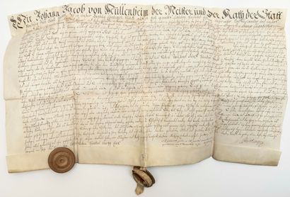 ALSACE. STRASBOURG (Bas-Rhin) Parchment of...