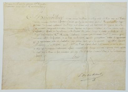 BREVET of MAJOR of the Royal Regiment ROUSSILLON...