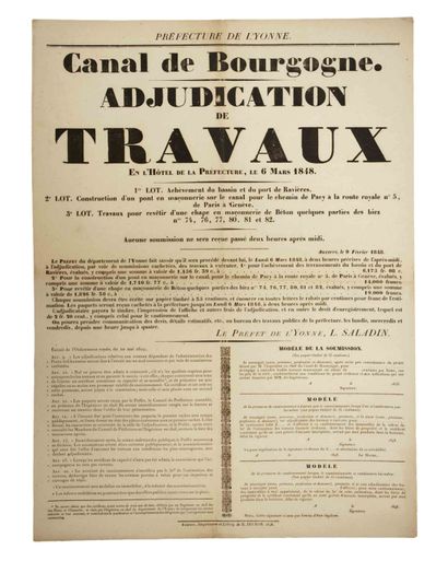 YONNE. 2 Posters concerning LE CANAL DE BOURGOGNE,...