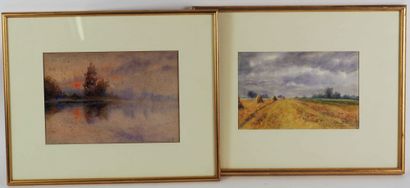 Two watercolors on paper representing landscapes

16...