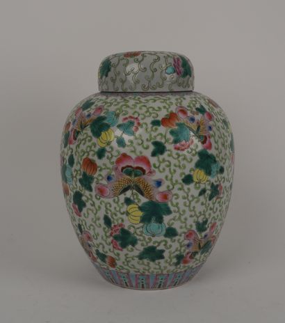 
China

Green family jigger pot with butterfly...