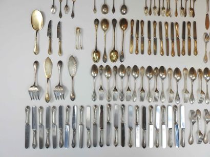 925/000 silver household set with floral...