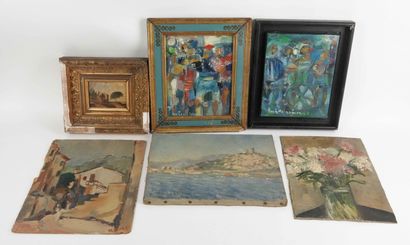 A lot of paintings, engravings and framed...