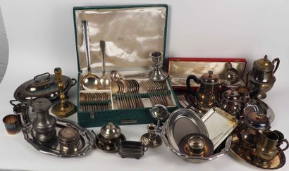 Handle of silver, metal, pewter, glass and...