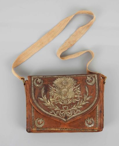 Leather Quran case embroidered with Ottoman...