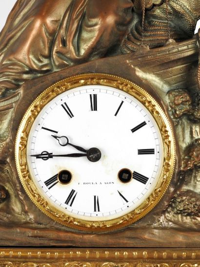 White marble and gilt bronze clock decorated...