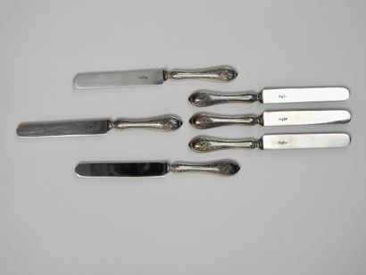 925/000 silver household set with floral...