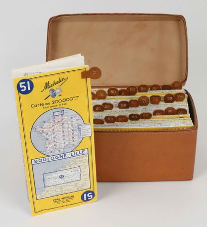 LANCEL, box of Michelin maps, used condi...