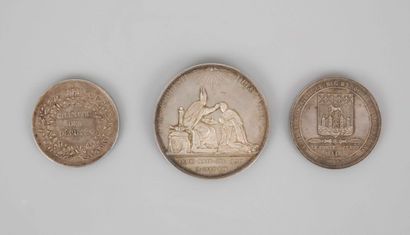 RESTORATION

Set of three silver medals including...