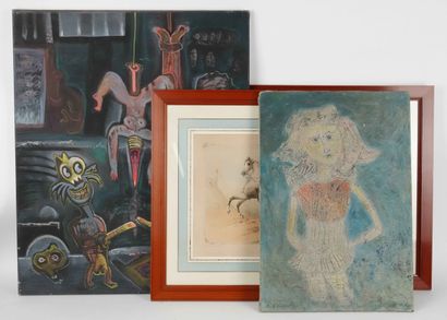 A lot of paintings, engravings and framed...