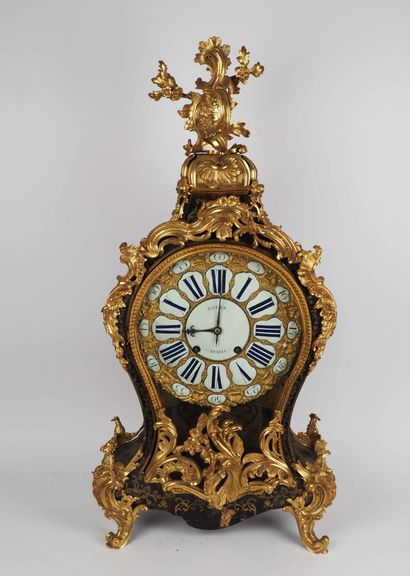 Wall clock in Boulle marquetry, with an agitated...
