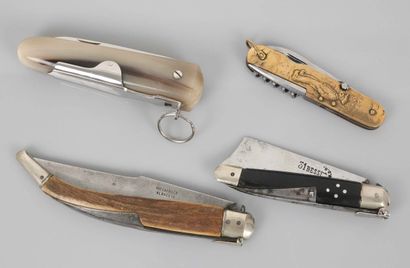 Set of 4 folding knives including a 