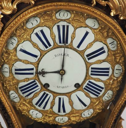Wall clock in Boulle marquetry, with an agitated...