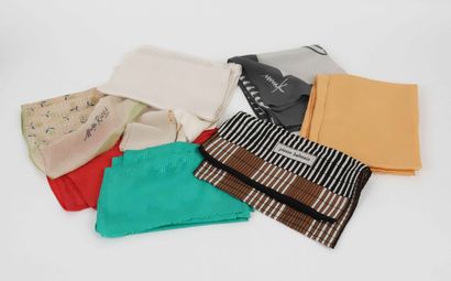 Six silk scarves including Christian DIOR,...