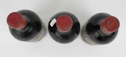 3 bottles Brane Cantenac 1957 

Stained labels,...