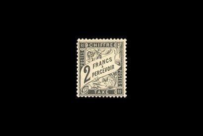 France: Tax - 2f. Black. Mint with gum. Superb...