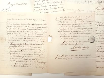 CHER. GERMINY-L'EXEMP. Set of 9 letters concerning...