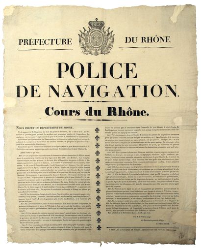 POLICE DE NAVIGATION sur le COURS DU RHÔNE....