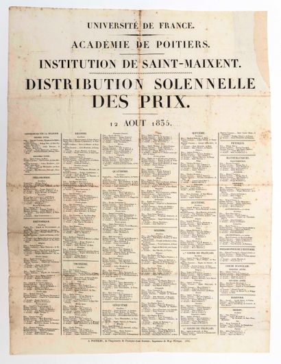 DEUX-SÈVRES. Institution of SAINT-MAIXENT....