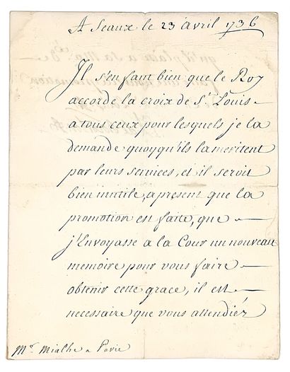 SCEAUX (Hauts-de-Seine). Letter signed Louis...